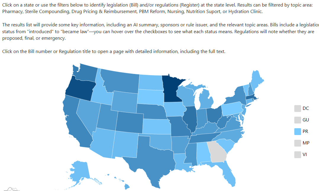 State legislation map